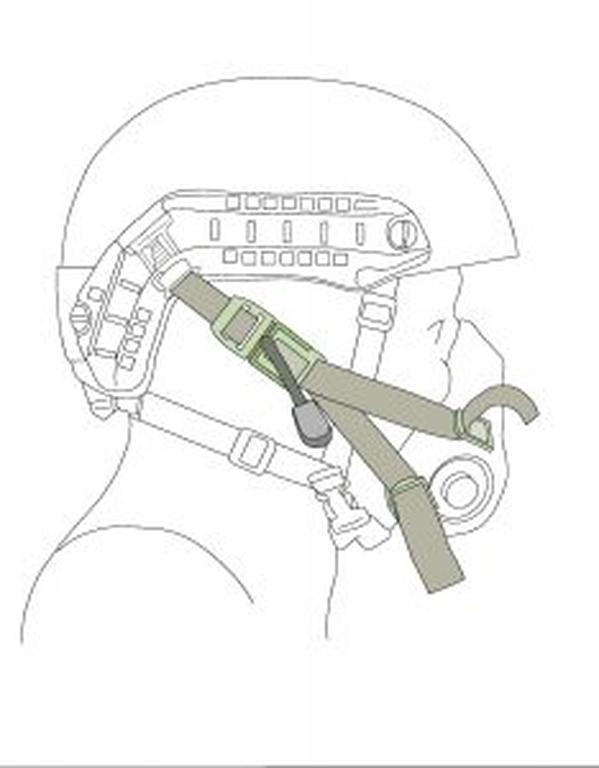 Helmettobreathingmask connector allows adjustments at several