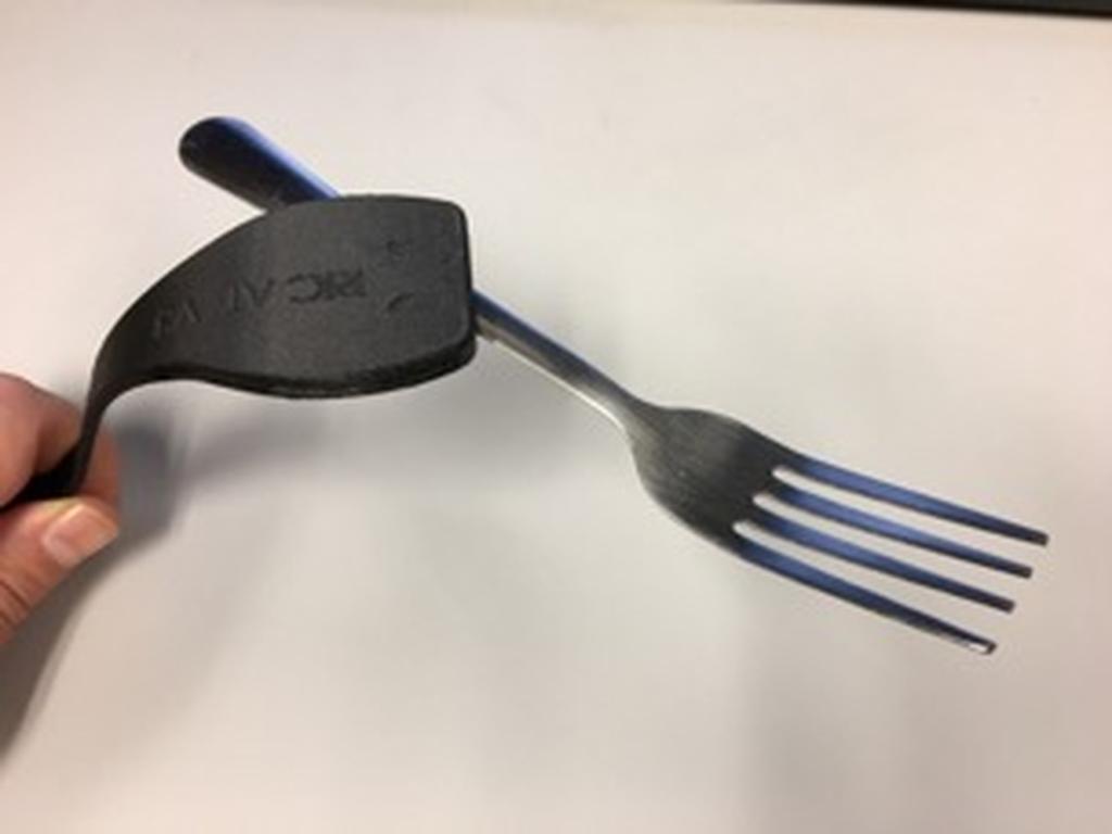 Cobra eating utensil holder for selffeeding TechLink